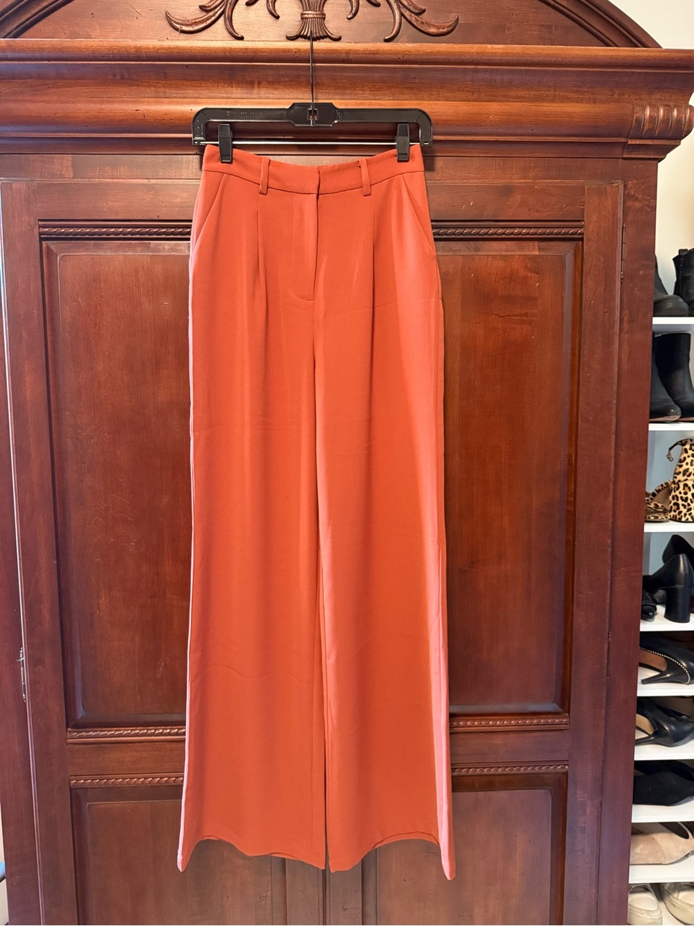 Leith Wide-Leg High-Waist Pants in Rust Orange - Picture 1 of 2